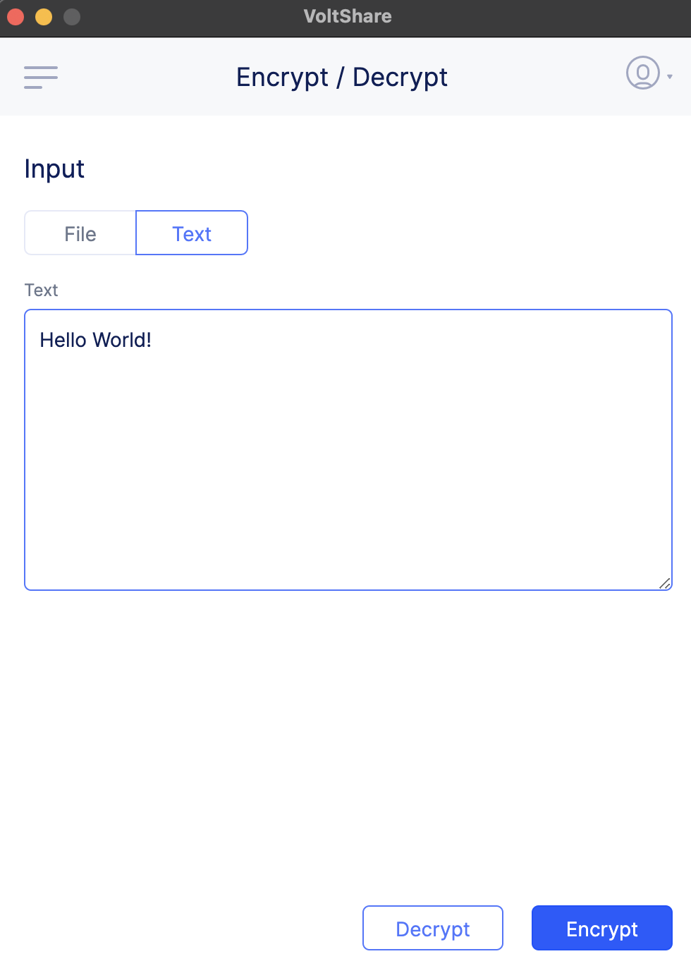 Figure: Input Information for Encryption