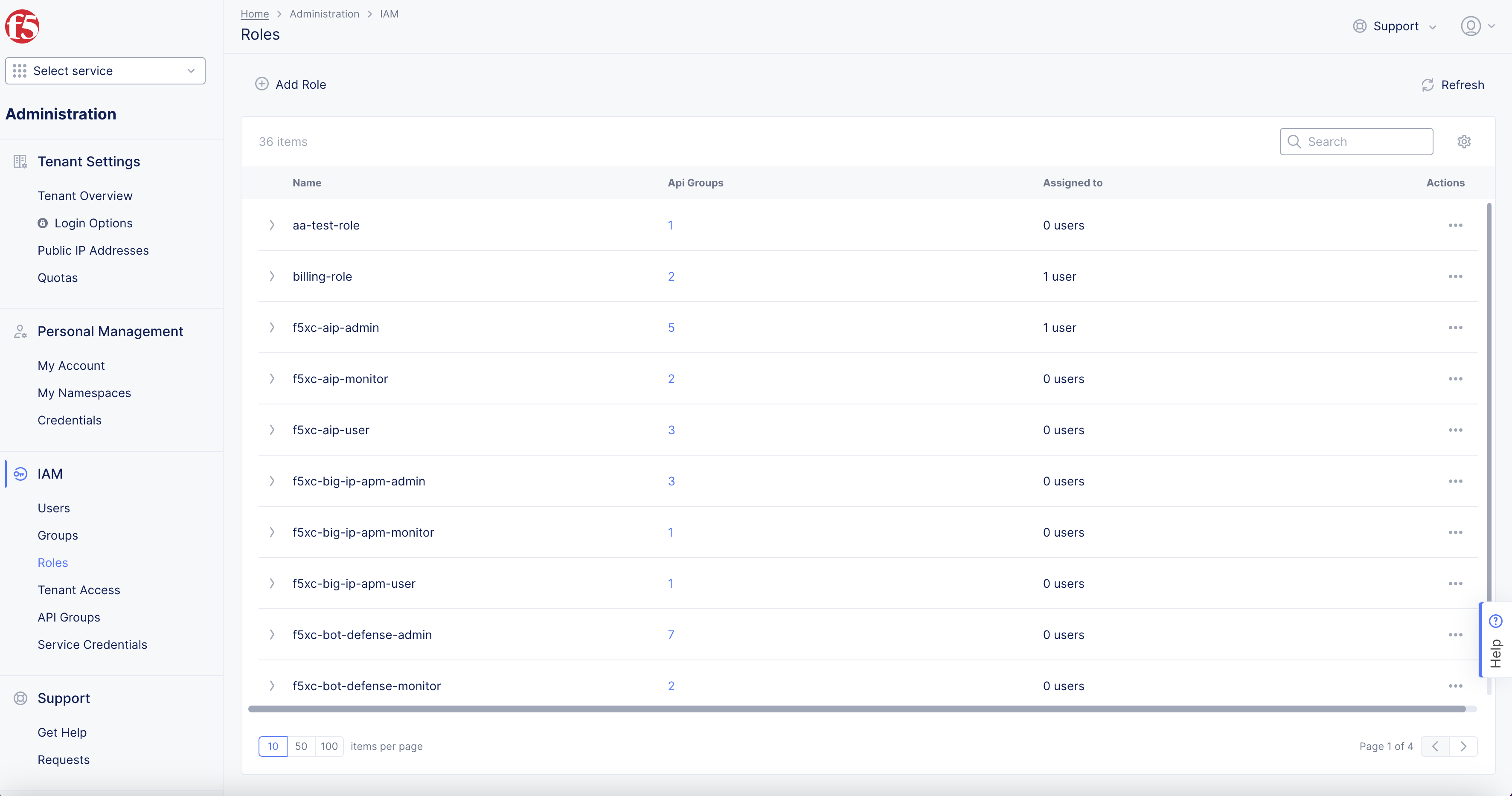 Figure: Navigate to Roles