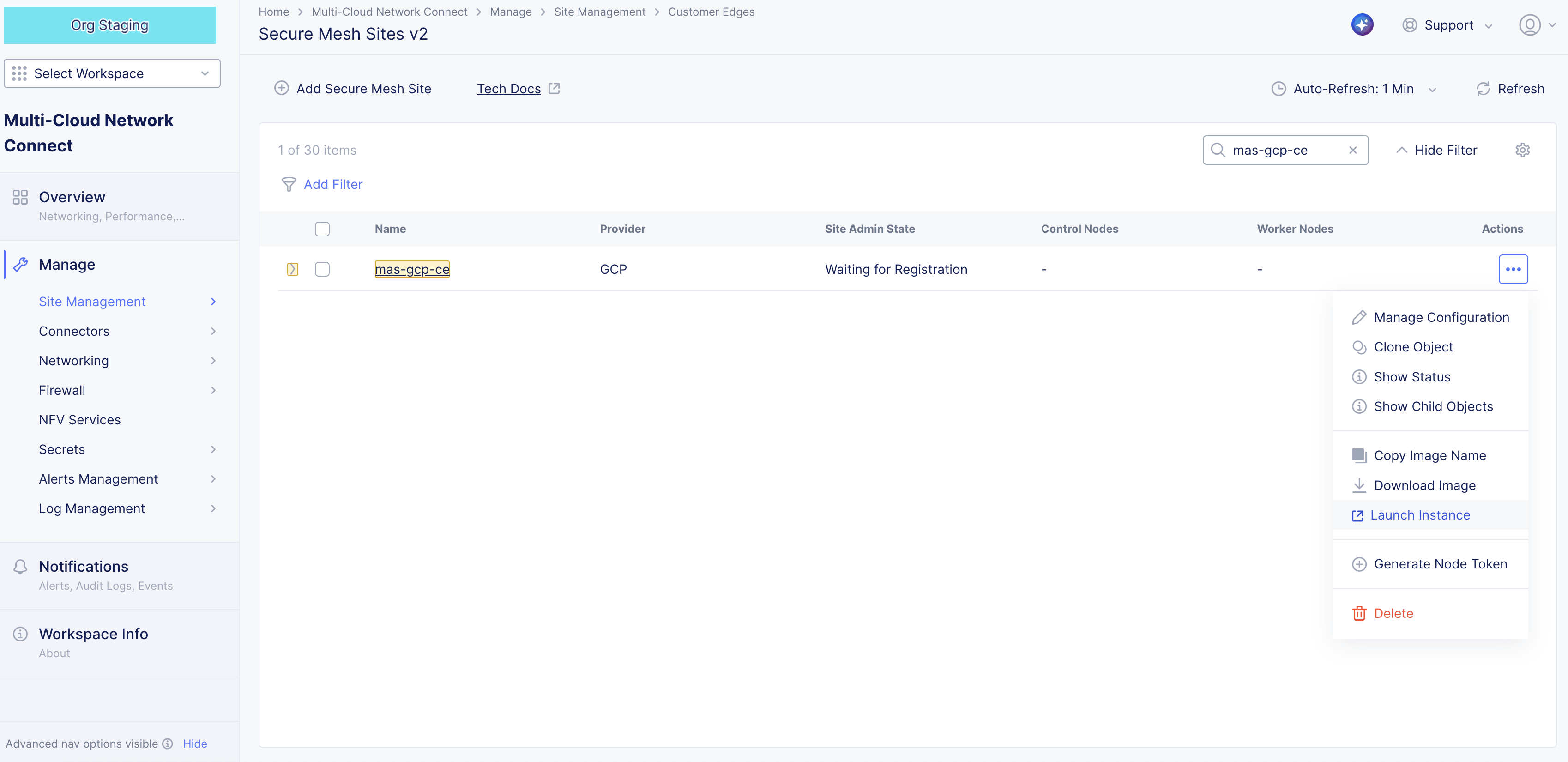 Figure: Launch Instance for Marketplace Listing