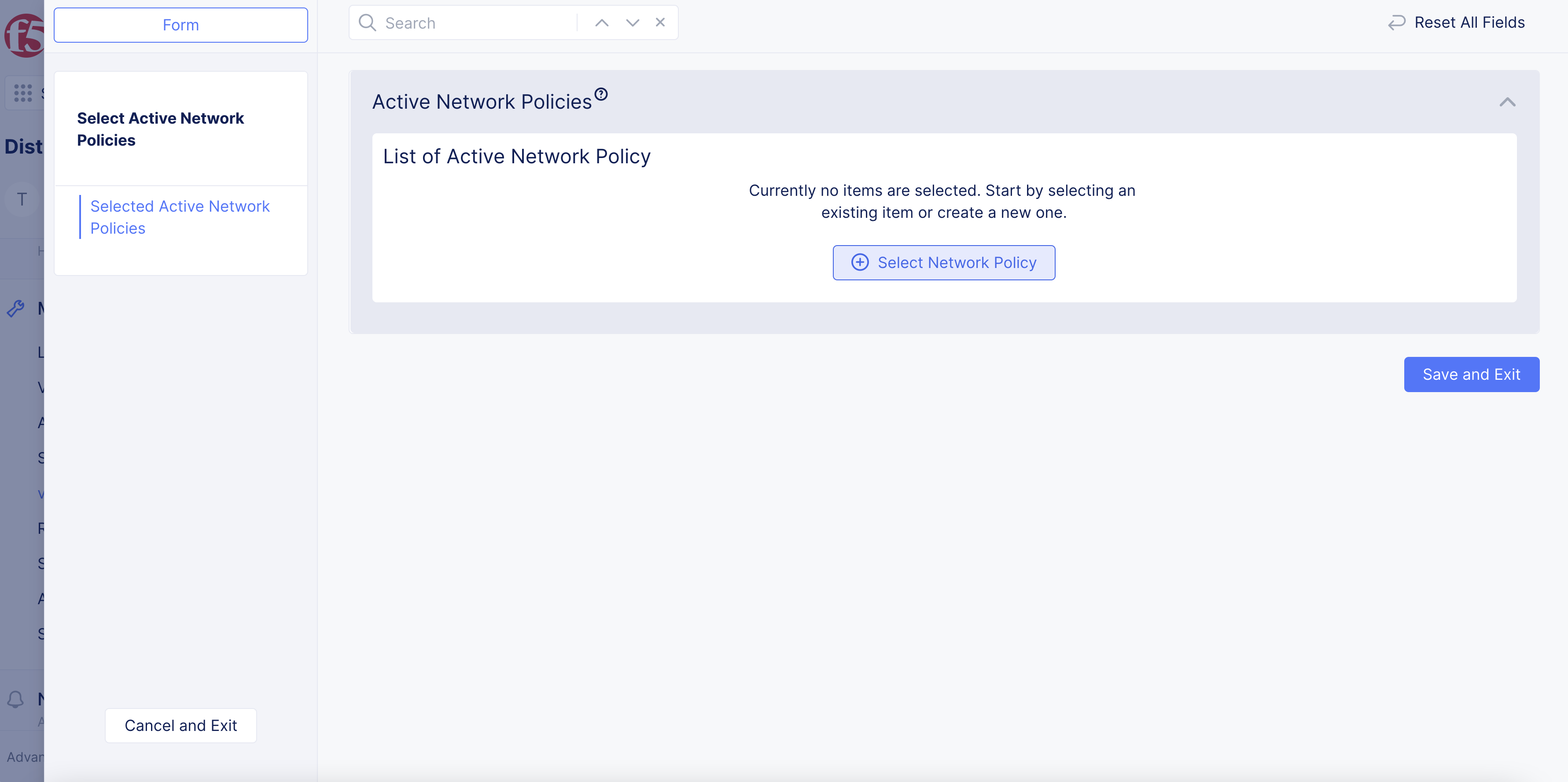 Figure: Click on Network Policy